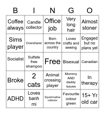 Alexis Bingo Card