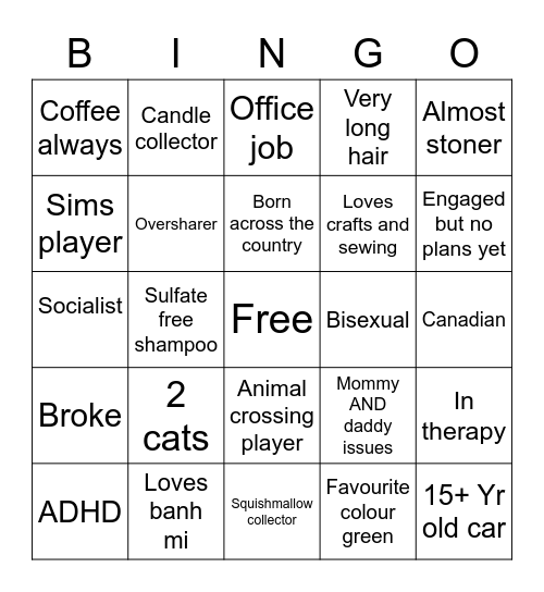 Alexis Bingo Card