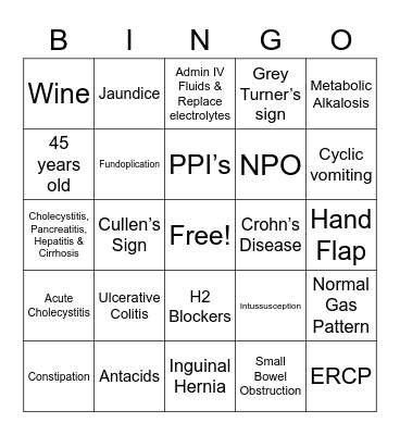 GI BINGO Card