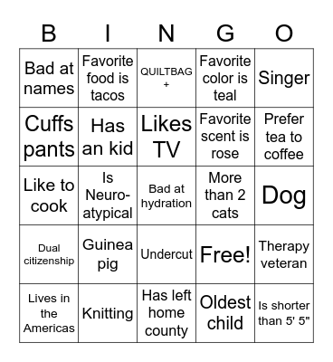 Lloyd's bingo Card