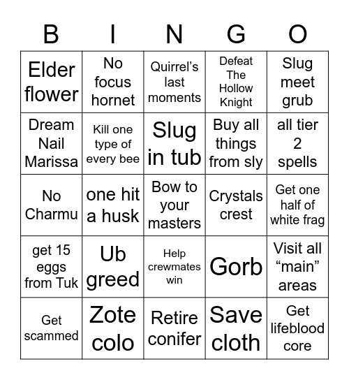 Bingo knight Bingo Card