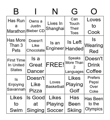 CAAC BINGO Card