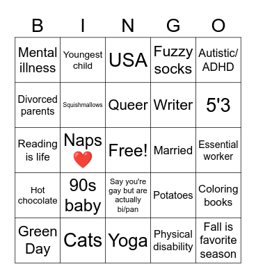 Should We be Friends? Bingo Card