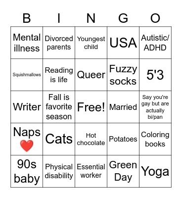 Should We be Friends? Bingo Card