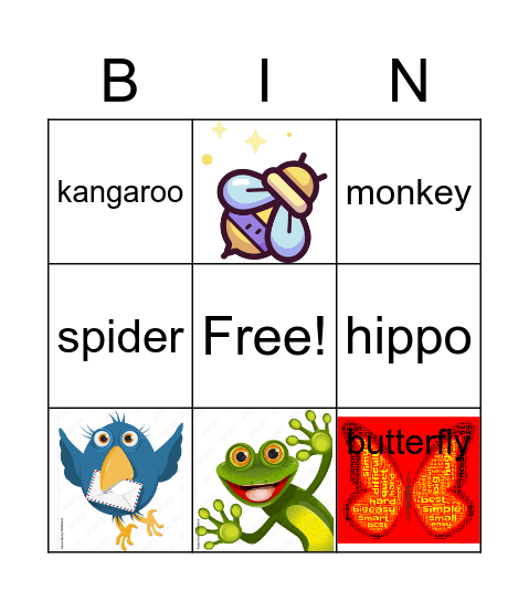 animals Bingo Card