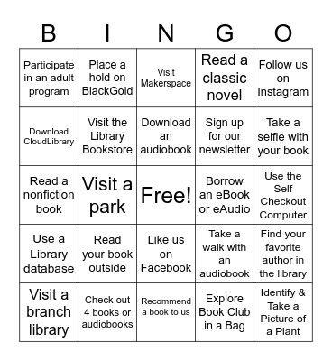 Library Bingo Card