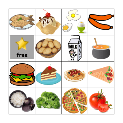 Food Bingo Card