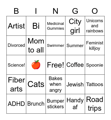Mere's Bingo Card