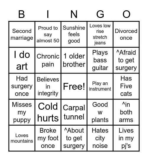 I know who I am &still learning Bingo Card