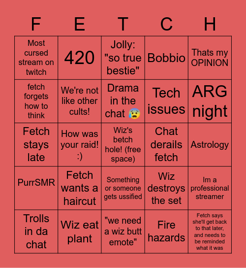 Fingo! Bingo Card