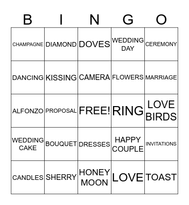 BRIDAL BINGO Card