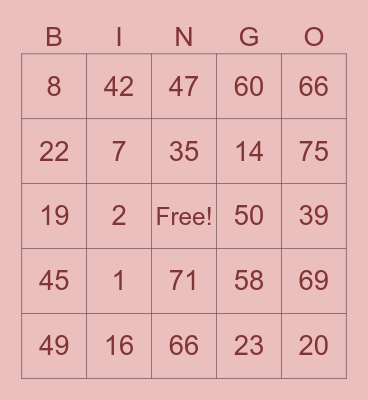 SLG | Ross Bingo Card