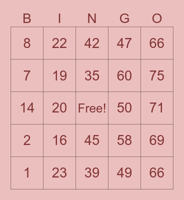 SLG | Ross Bingo Card