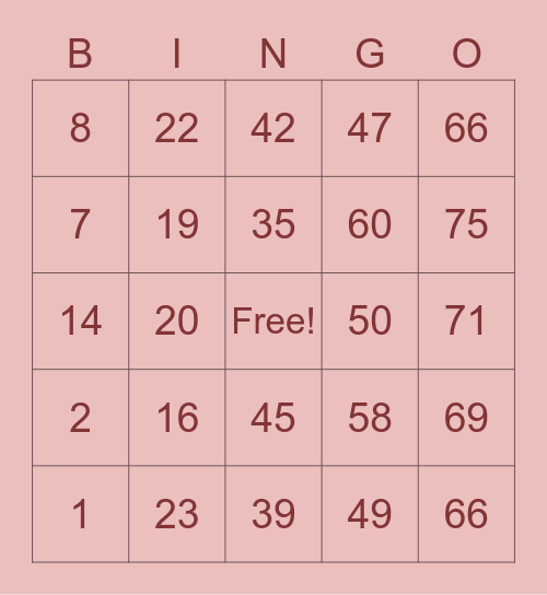 SLG | Ross Bingo Card