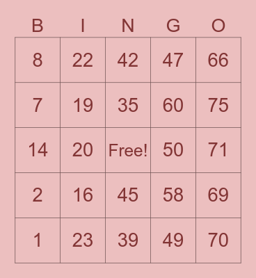 SLG | Ross Bingo Card