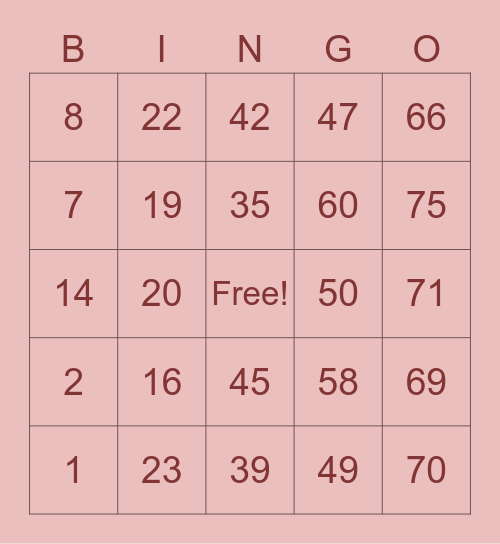 SLG | Ross Bingo Card