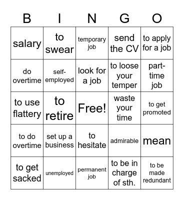 EF Intermediate - File 8 Bingo Card