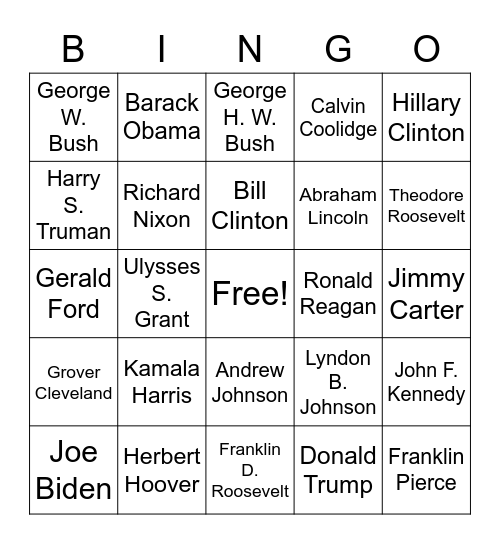 president-bingo-card