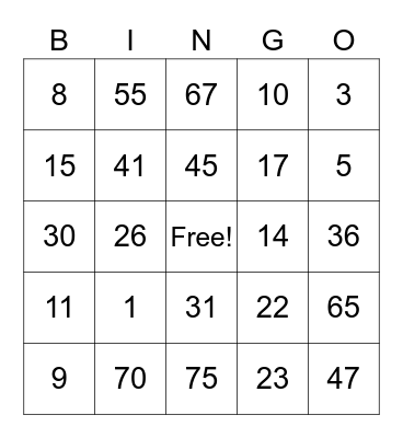 Roxanne Anire Bingo Card