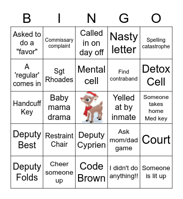 Jail Call Bingo Card