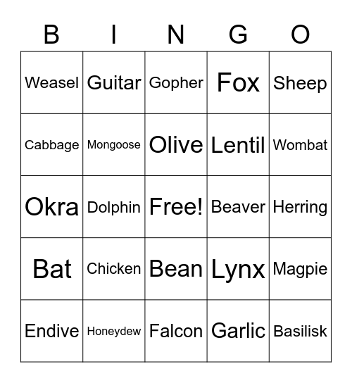 Destiny Error Bingo Card