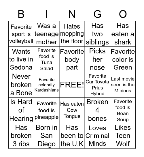 West Village Bingo Card