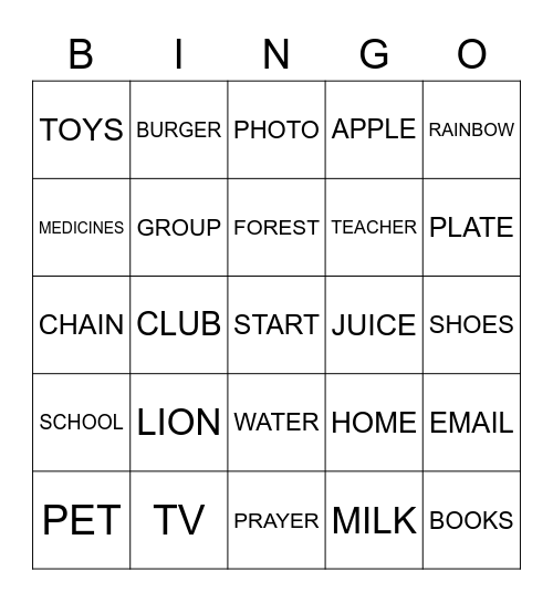 LET'S HAVE FUN ! FUN ! FUN! Bingo Card