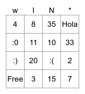 Spanish review Bingo Card