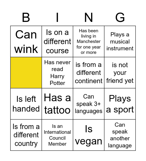 Find someone who... Bingo Card