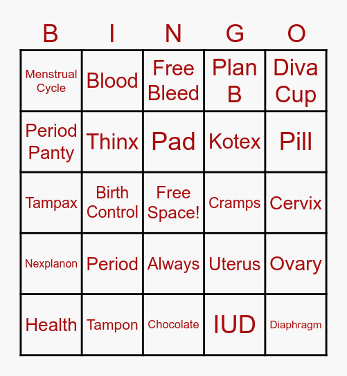 MHE Bingo! Bingo Card