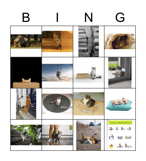 Les Prépositions Bingo Card