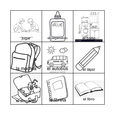 La escuela Bingo Card