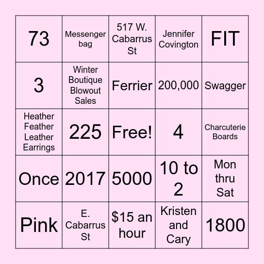 Designed for Joy Volunteer Extravaganza Bingo Card