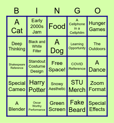 Cellphilm Bingo Card