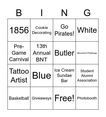 Bounce 'N Trounce Bingo Card