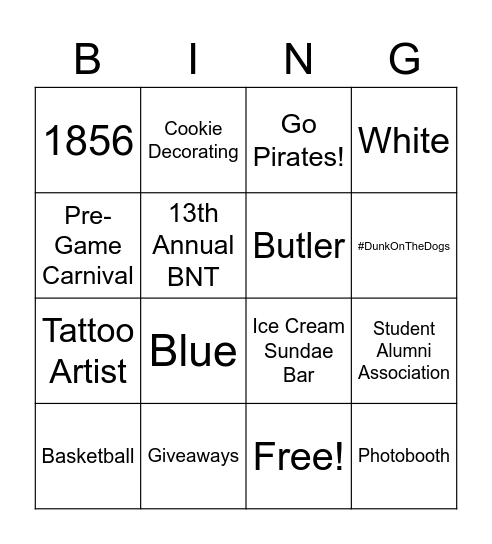 Bounce 'N Trounce Bingo Card
