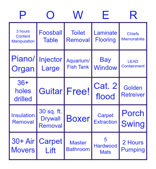 POWER Bingo Card