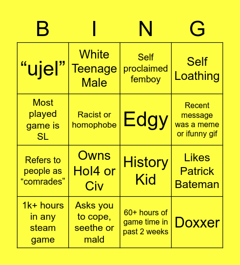FF Bing(o) Bingo Card