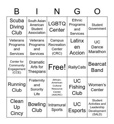 Get Involved!! Bingo Card