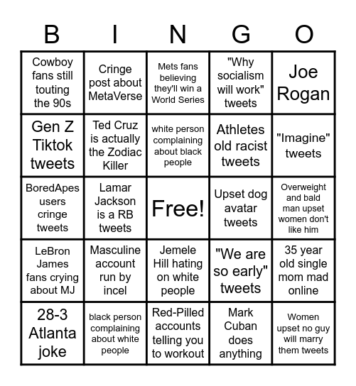 Twitter Bingo Card
