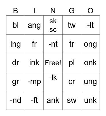 Sound Bingo #2 Bingo Card