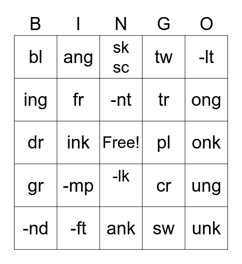 Sound Bingo #2 Bingo Card