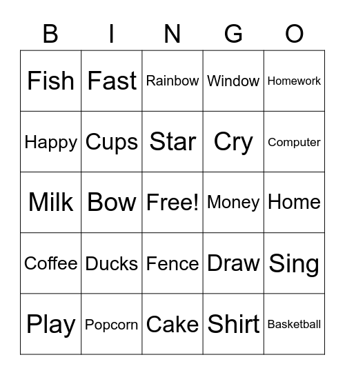 Context Clues Unknown Words Bingo Card