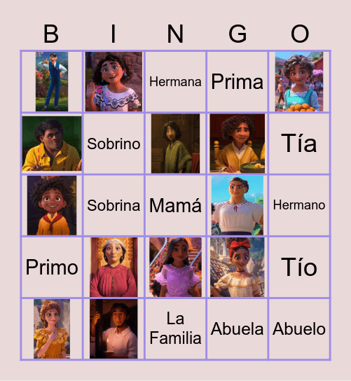 La Familia Madrigal Bingo Card
