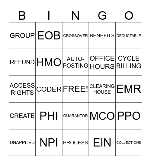 MEDISOFT Bingo Card