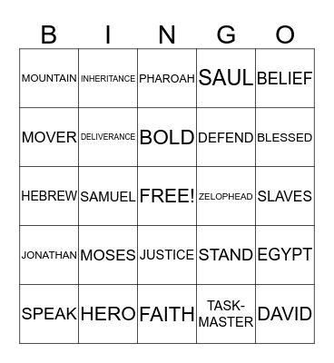 JESUS: THE TRUE SUPERHERO! Bingo Card