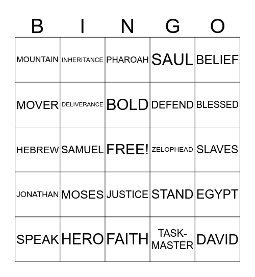 JESUS: THE TRUE SUPERHERO! Bingo Card