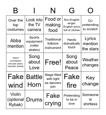 Love, Love, Peace, Peace Bingo Card