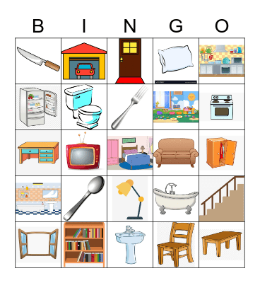 House and Furniture Bingo Card