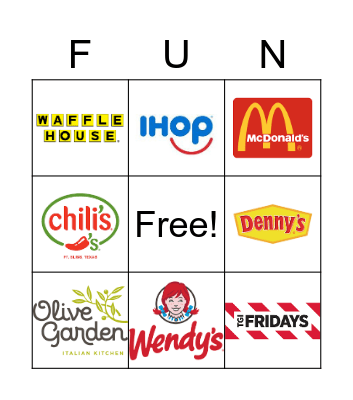 Food Bingo!!! Bingo Card